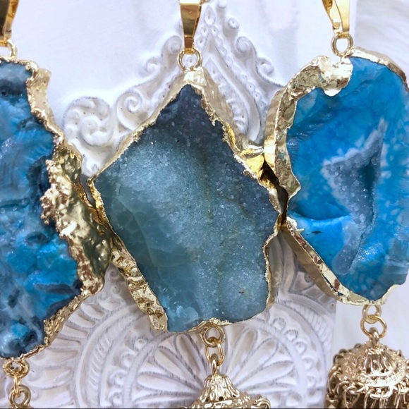 🆕Géode Druzy Tassel Necklace - Picture 2 of 5